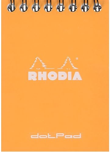 Rhodia 11503C Notizblock (A7, Doppelspirale Lineatur, dot, 80 Blatt) 1 Stück orange von Rhodia