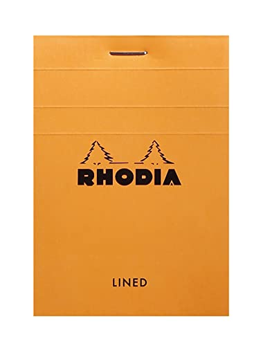 Rhodia 11600C Notizblock (DIN A7, 7,4 x 10,5 cm, geheftet, liniert, 80 Blatt)) 1 Stück orange von Rhodia