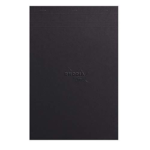 Rhodia 116112C - Black Maya pad A4+, 21x31,8 cm, 50 Blatt, blanko mikroperforiert und heraustrennbar, 120g, schwarz, 1 Stück von Rhodia