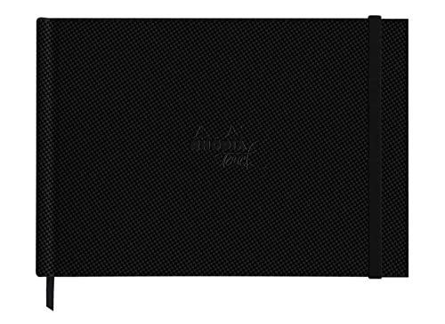 Rhodia 116156C - Rhodia Touch Zeichenbuch Watercolor Book, mit satinierter Körnung aus 100% Baumwolle 300g, 20 Blatt, A4 Querformat, ideal für Aquarell und Mischtechniken, Schwarz, 1 Stück von Rhodia