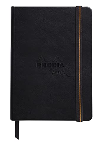 Rhodia 116173C - Rhodia Touch Skizzenbuch Mixed Media Book, DIN A6 Hochformat, 20 Blatt Paint'ON-Papier extraweiß 250g, ideal für Mischtechniken und Kunst, Schwarz, 1 Stück von Rhodia