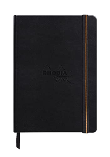 Rhodia 116174C - Rhodia Touch Skizzenbuch Mixed Media Book, DIN A5 Hochformat, 20 Blatt Paint'ON-Papier extraweiß 250g, ideal für Mischtechniken und Kunst, Schwarz, 1 Stück von Rhodia