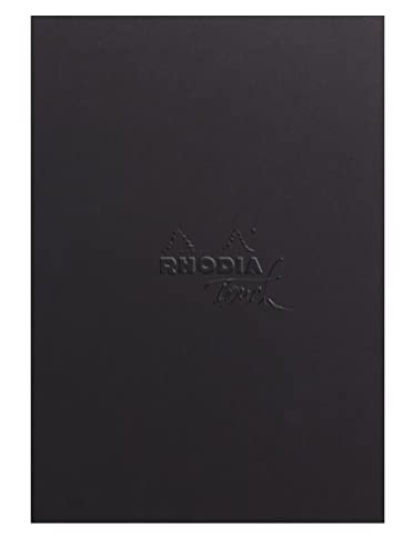 Rhodia 116187C - Rhodia Touch Skizzenblock Mixed Media Pad, DIN A5 Hochformat, 20 Blatt Paint'ON-Papier extraweiß 250g, ideal für Mischtechniken und Kunst, Schwarz, 1 Stück von Rhodia