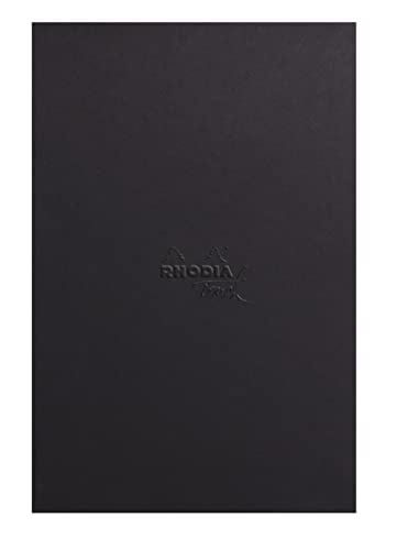 Rhodia 116188C - Rhodia Touch Skizzenblock Mixed Media Pad, DIN A4 Hochformat, 20 Blatt Paint'ON-Papier extraweiß 250g, ideal für Mischtechniken und Kunst, Schwarz, 1 Stück von Rhodia