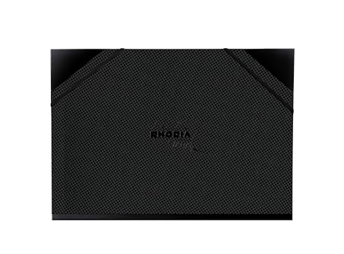 Rhodia 116190C - Zeichenmappe / Skizzenmappe Rhodia Touch, mit Gummizug und 3 Klappen, 32x45 cm, robust und sicher, Schwarz, 1 Stück von Rhodia
