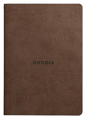 Rhodia 116453C Rhodiarama Notizbuch (ideal für Ihre Notizen, DIN A5, 14,8 x 21 cm, 32 Blatt, dot, Premium Velinpapier 85g, elfenbein) 1 Stück, schokoladenbraun von Rhodia