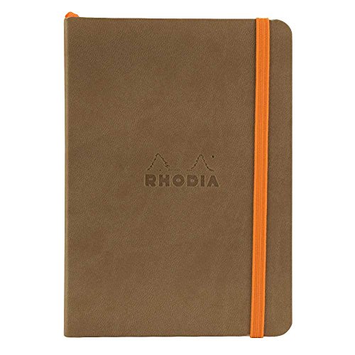 Rhodia 117354C Rhodiarama Notizheft (mit weichem Umschlag, dot grid, 72 Blatt, 90 g elfenbeinfarbenes Papier, DIN A6, 10,5 x 14,8 cm, Lesezeichen, Innentasche) 1 Stück maulwurfsgrau von Rhodia