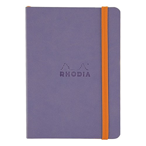 Rhodia 117359C Rhodiarama Notizheft (mit weichem Umschlag, dot grid, 72 Blatt, 90 g elfenbeinfarbenes Papier, DIN A6, 10,5 x 14,8 cm, Lesezeichen, Innentasche) 1 Stück iris von Rhodia