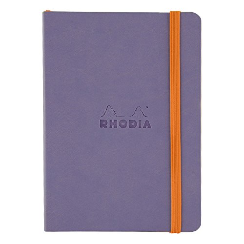 Rhodia 117359C Rhodiarama Notizheft (mit weichem Umschlag, dot grid, 72 Blatt, 90 g elfenbeinfarbenes Papier, DIN A6, 10,5 x 14,8 cm, Lesezeichen, Innentasche) 1 Stück iris von Rhodia