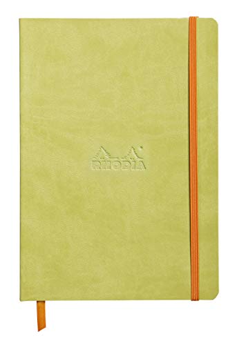 Rhodia 117456C Notizheft Rhodiarama mit weichem Umschlag, dot grid, 80 Blatt, 90 g elfenbeinfarbenes Papier, A5 148 x 210 mm, Lesezeichen, Innentasche,1 Stück,anisgrün Rhodia 117456C Notizheft Rhodiarama mit weichem Umschlag, dot grid, 80 Blatt, 90 g elfenbeinfarbenes Papier, A5 148 x 210 mm, Lesezeichen, Innentasche,1 Stück,anisgrün von Rhodia