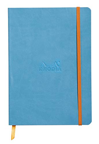 Rhodia 117457C Notizheft Rhodiarama mit weichem Umschlag, dot grid, 80 Blatt, 90 g elfenbeinfarbenes Papier, A5 148 x 210 mm, Lesezeichen, Innentasche,1 Stück,türkisblau Rhodia 117457C Notizheft Rhodiarama mit weichem Umschlag, dot grid, 80 Blatt, 90 g elfenbeinfarbenes Papier, A5 148 x 210 mm, Lesezeichen, Innentasche,1 Stück,türkisblau von Rhodia
