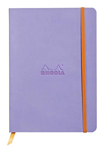 Rhodia 117459C Notizheft Rhodiarama mit weichem Umschlag, dot grid, 80 Blatt, 90 g elfenbeinfarbenes Papier, A5 148 x 210 mm, Lesezeichen, Innentasche,1 Stück,iris von Rhodia