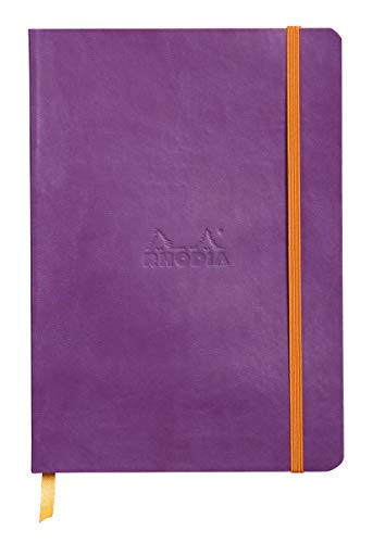 Rhodia 117460C Notizheft Rhodiarama mit weichem Umschlag, dot grid, 80 Blatt, 90 g elfenbeinfarbenes Papier, A5 148 x 210 mm, Lesezeichen, Innentasche,1 Stück,violett Rhodia 117460C Notizheft Rhodiarama mit weichem Umschlag, dot grid, 80 Blatt, 90 g elfenbeinfarbenes Papier, A5 148 x 210 mm, Lesezeichen, Innentasche,1 Stück,violett von Rhodia