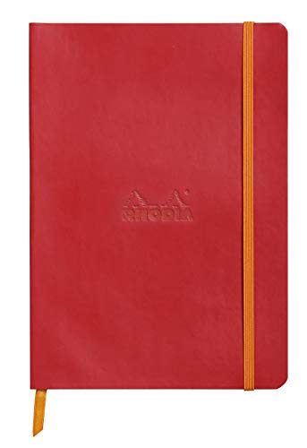 Rhodia 117463C Notizheft Rhodiarama mit weichem Umschlag, dot grid, 80 Blatt, 90 g elfenbeinfarbenes Papier, A5 148 x 210 mm, Lesezeichen, Innentasche,1 Stück,mohnrot Rhodia 117463C Notizheft Rhodiarama mit weichem Umschlag, dot grid, 80 Blatt, 90 g elfenbeinfarbenes Papier, A5 148 x 210 mm, Lesezeichen, Innentasche,1 Stück,mohnrot von Rhodia