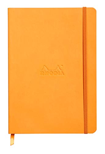 Rhodia 117465C Notizheft Rhodiarama mit weichem Umschlag, dot grid, 80 Blatt, 90 g elfenbeinfarbenes Papier, A5 148 x 210 mm, Lesezeichen, Innentasche,1 Stück,orange Rhodia 117465C Notizheft Rhodiarama mit weichem Umschlag, dot grid, 80 Blatt, 90 g elfenbeinfarbenes Papier, A5 148 x 210 mm, Lesezeichen, Innentasche,1 Stück,orange von Rhodia