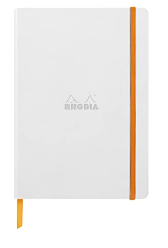 Rhodia 117480C - Notizbuch Rhodiarama mit Softcover, DIN A5, 80 Blatt elfenbein 90 g dot, 1 Stück, Weiß von Clairefontaine