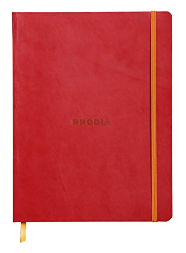 Rhodia 117513C Notizheft (mit weichem Umschlag, liniert, 80 Blatt, 19 x 25 cm) mohnrot von Rhodia