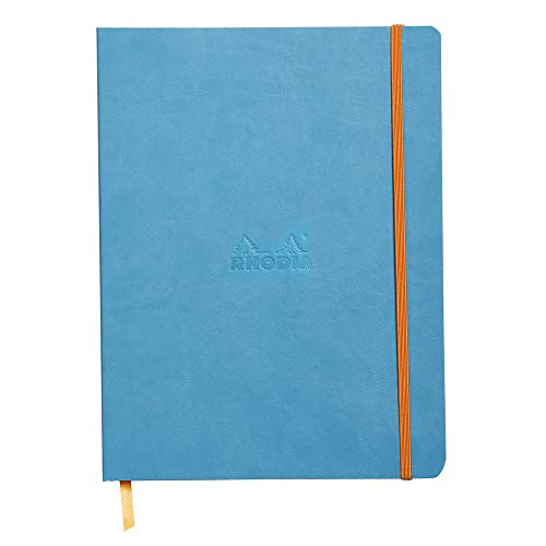 Rhodia 117557C Notizheft Rhodiarama mit weichem Umschlag, dot grid, 80 Blatt, 90 g elfenbeinfarbenes Papier, 190 x 250 mm, Lesezeichen, Innentasche,1 Stück,türkisblau Rhodia 117557C Notizheft Rhodiarama mit weichem Umschlag, dot grid, 80 Blatt, 90 g elfenbeinfarbenes Papier, 190 x 250 mm, Lesezeichen, Innentasche,1 Stück,türkisblau von Rhodia