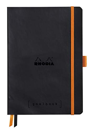 Rhodia 117571C Notizheft Goalbook (DIN A5, 14.8 x 21 cm, Dot, praktisch und trendige, mit weichem Deckel, 90g weißes Papier, 120 Blatt) 1 Stück, Schwarz von Rhodia