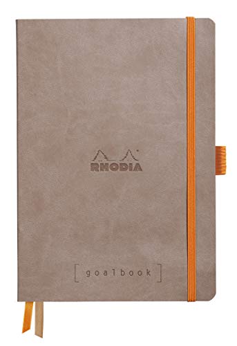 Rhodia 117573C Notizheft Goalbook (DIN A5, 14.8 x 21 cm, Dot, praktisch und trendige, mit weichem Deckel, 90g weißes Papier, 120 Blatt) 1 Stück, Grau, Maulwurfsgrau von Rhodia