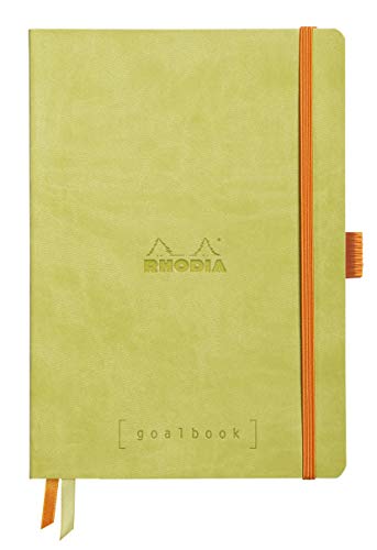 Rhodia 117575C Notizheft Goalbook (DIN A5, 14.8 x 21 cm, Dot, praktisch und trendige, mit weichem Deckel, 90g weißes Papier, 120 Blatt) 1 Stück, Anisgrün von Rhodia