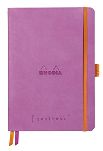 Rhodia 117580C Notizheft Goalbook (DIN A5, 14,8 x 21 cm, Dot, praktisch und trendige, mit weichem Deckel, 90g weißes Papier, 120 Blatt) 1 Stück, Lila von Rhodia