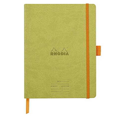 Rhodia 117786C Meeting Book (DIN A5+, 160 x 210 mm, 80 Blatt, 90 g, elegant und praktisch) 1 Stück anisgrün von Rhodia