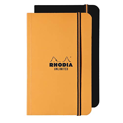 Rhodia 118058C - Heft Unlimited, mit Gummizugverschluss, 60 Blatt, mikroperforiert 9x14 cm 80g kariert mit Rand, Cover sortierte Farben, 1 Stück Rhodia 118058C - Heft Unlimited, mit Gummizugverschluss, 60 Blatt, mikroperforiert 9x14 cm 80g kariert mit Rand, Cover sortierte Farben, 1 Stück von Rhodia