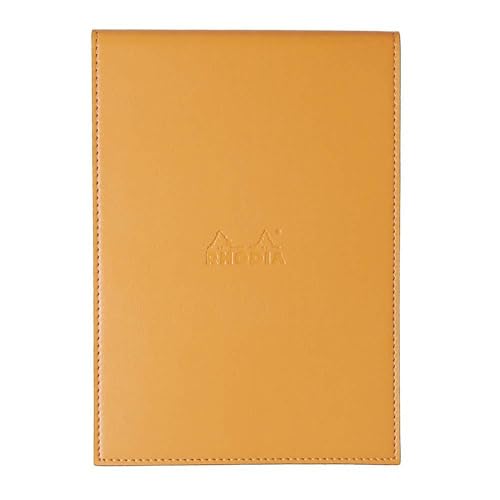 Rhodia 118168C Notizblock No. 16 mit Schutzhülle, kariert, 80 Blatt, mikroperforiert, 155 x 223 mm, orange von Rhodia