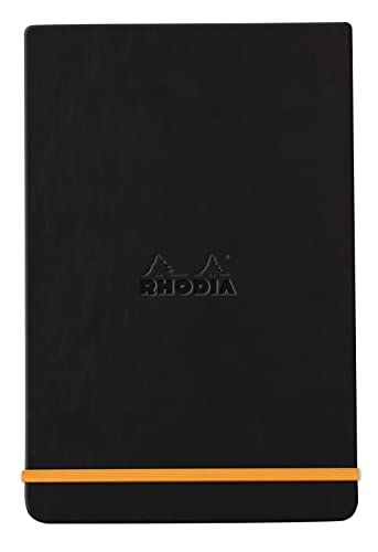 Rhodia 118309C - Notizbuch Webnotepad 9x14 cm, 96 Blatt abtrennbar liniert 90 g, 1 Stück, Schwarz von Rhodia