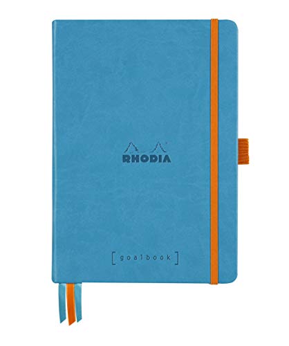 Rhodia 118576C Notizheft Goalbook (DIN A5, 14,8 x 21 cm, Dot, praktisch und trendige, mit festem Deckel, 90g weißes Papier, 120 Blatt) 1 Stück, Türkis von Rhodia