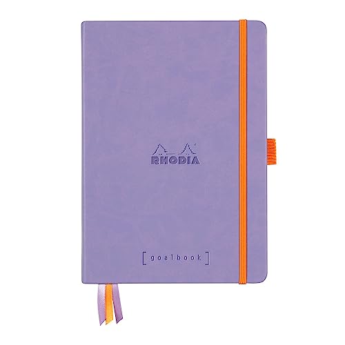 Rhodia 118578C Notizheft Goalbook (DIN A5, 14,8 x 21 cm, Dot, praktisch und trendige, mit festem Deckel, 90g weißes Papier, 120 Blatt) 1 Stück, Irisblau von Rhodia