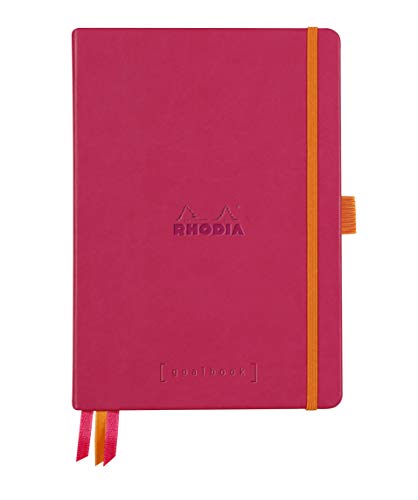 Rhodia 118581C Notizheft Goalbook (DIN A5, 14,8 x 21 cm, Dot, praktisch und trendige, mit festem Deckel, 90g weißes Papier, 120 Blatt) 1 Stück, Himbeer von Rhodia