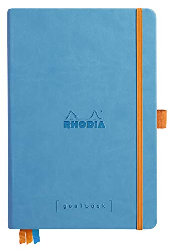 Rhodia 118777C GoalBook (DIN A5, 14,8 x 21 cm, 120 Blatt, dot-Lineatur, 90 g, elegant und praktisch) 1 Stück, Türkis von Rhodia