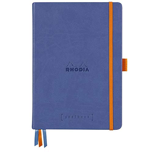 Rhodia 118778C GoalBook (DIN A5, 14,8 x 21 cm, 120 Blatt, dot-Lineatur, 90 g, elegant und praktisch) 1 Stück, Zaphirblau von Rhodia