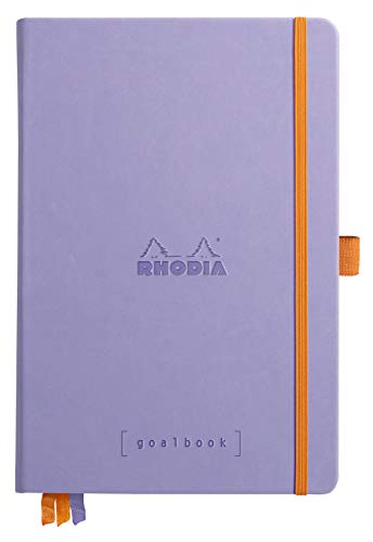 Rhodia 118779C GoalBook (DIN A5, 14,8 x 21 cm, 120 Blatt, dot-Lineatur, 90 g, elegant und praktisch) 1 Stück Flieder von Rhodia