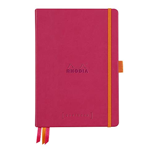 Rhodia 118782C GoalBook (DIN A5, 14,8 x 21 cm, 120 Blatt, dot-Lineatur, 90 g, elegant und praktisch) 1 Stück Himbeer von Rhodia