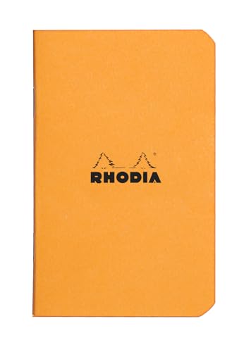 Rhodia 119158Cpack - Packung 20 Notizheft/Kladde geheftet, 7,5 x12 cm, kariert, 24 Blatt, 80g, Orange, 1 Pack von Rhodia
