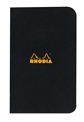 Rhodia 119159C Heft (kariert, 7,5 x 12 cm, 24 Blatt) 1 Stück schwarz von Rhodia