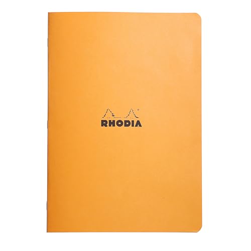 Rhodia 119164Cpack - Packung 10 Notizheft/Kladde geheftet, DIN A4 (21x29,7 cm), kariert, 48 Blatt, 80g, Orange, 1 Pack von Rhodia