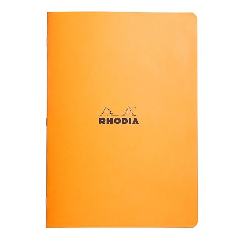 Rhodia 119164Cpack - Packung 10 Notizheft - Kladde geheftet, DIN A4 (21x29,7 cm), kariert, 48 Blatt, 80g, Orange, 1 Pack von Rhodia