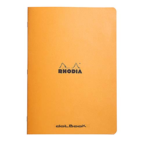 Rhodia 119167C - Notizheft Classic 48 Blatt, DIN A4, 21x29,7 cm 80g Dot-Lineatur, Orange, 1 Stück von Rhodia