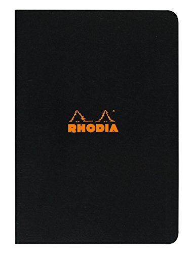 Rhodia 119169Cpack - Packung 10 Notizheft/Kladde geheftet, DIN A4 (21x29,7 cm), liniert, 48 Blatt, 80g, Schwarz, 1 Pack von Rhodia