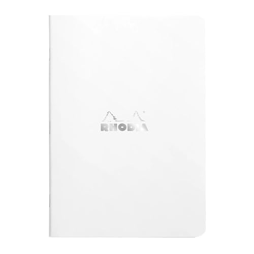 Rhodia 119187Cpack - Packung 10 Notizheft - Kladde geheftet, DIN A5 (21x14,8 cm), liniert, 48 Blatt, 80g, Weiß, 1 Pack von Rhodia