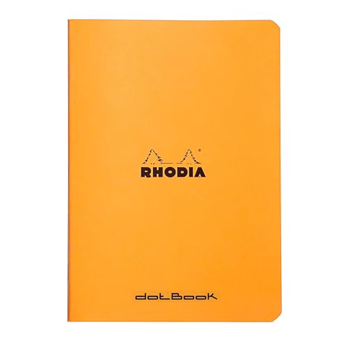 Rhodia 119190Cpack - Packung 10 Notizheft - Kladde geheftet, DIN A5 (21x14,8 cm), dot-punktkariert, 48 Blatt, 80g, Orange, 1 Pack von Rhodia