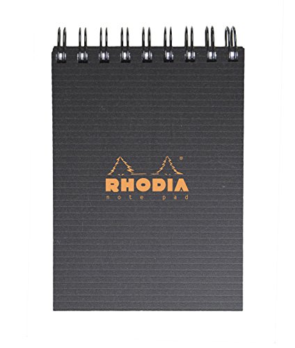 Rhodia 11920C Notizblock (mit Spiralbindung, kariert, 90 g, 7,5 x 10,5 cm, 80 Blatt) 1 Stück schwarz von Rhodia