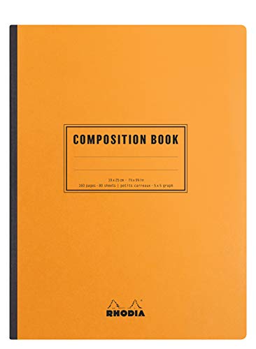 Rhodia 119228C - Heft Composition Book 80 Blatt 19x25 cm 80g kariert, Orange, 1 Stück von Rhodia