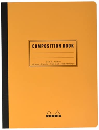 Rhodia 119248C - Heft Composition Book 80 Blatt 19x25 cm 80g liniert, Orange, 1 Stück von Rhodia