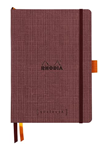 Rhodia 120035C - Rhodia ORANGE Botanique - Notizheft Goalbook mit flexiblem Einband aus Kunstleder, DIN A5, DOT Lineatur, 120 Blatt, elfenbeinfarbiges Papier 90g, Amarant, 1 Stück von Rhodia
