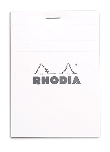 Rhodia 12201C Notizblock geheftet, kariert, 80g, 85 x 120 mm, 80 Blatt, mikroperforiert, 1 Stück, Weiß von Rhodia